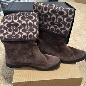 Coach suede and wool boots size 8